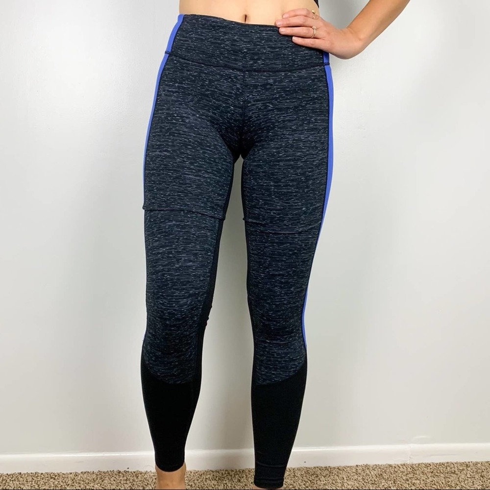 Zella Blue Live In Triple Color Blocked Sonic Leggings Size Extra Small